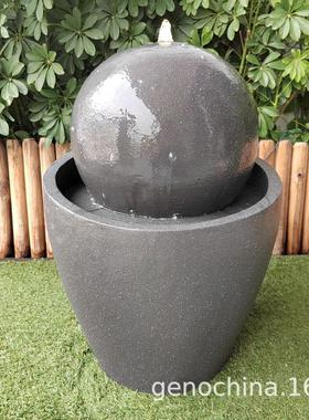 仿石头感简约室内户外公园庭院景观流水生财现代风喷泉摆件-3