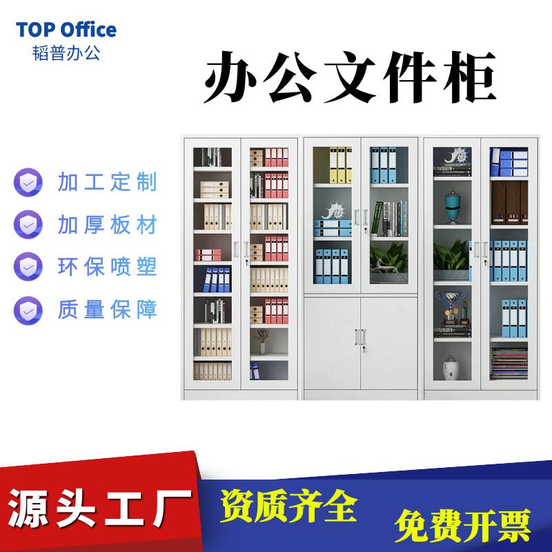 办公室钢制文件柜档案柜 财务资料凭证通玻柜 中二斗文件柜