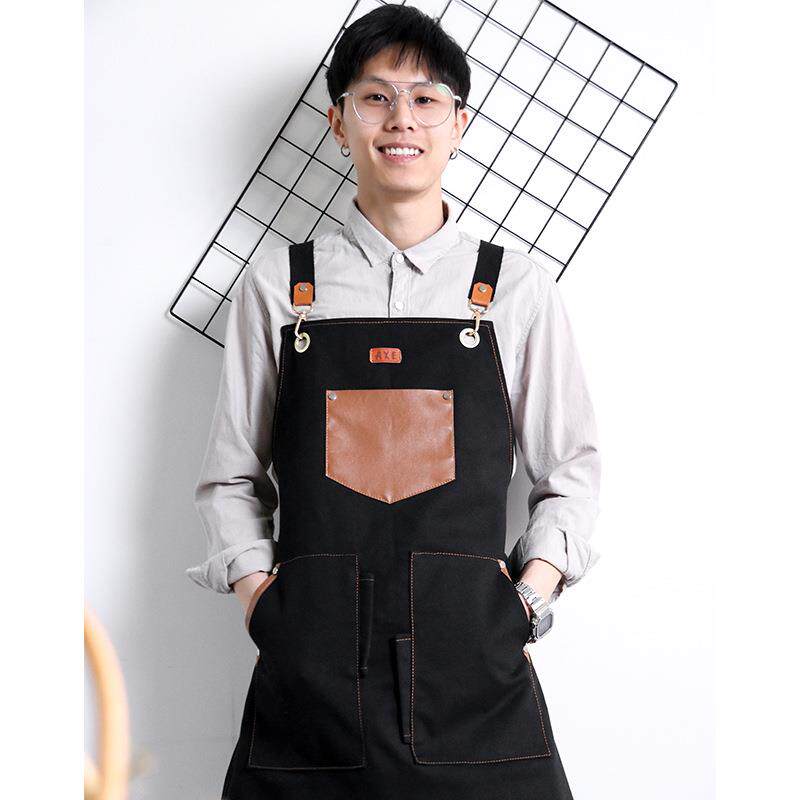 咖啡师围裙园艺木工美发美甲男女工作服美术画画儿童厨房做饭印字