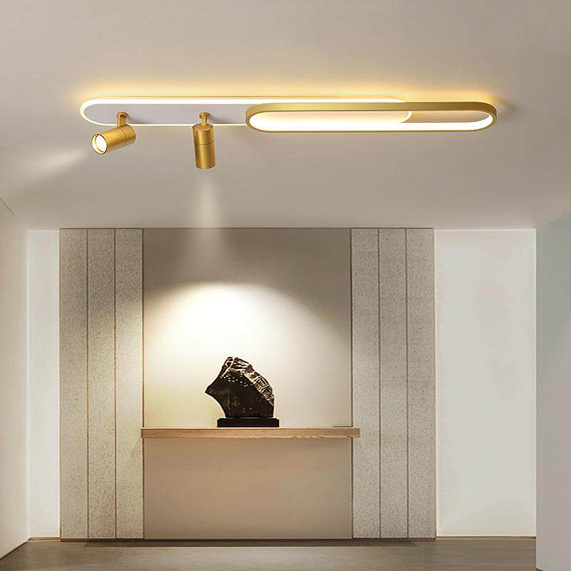简约led北欧2021年新款长条卧室创意衣帽间过道天花明装客厅灯具