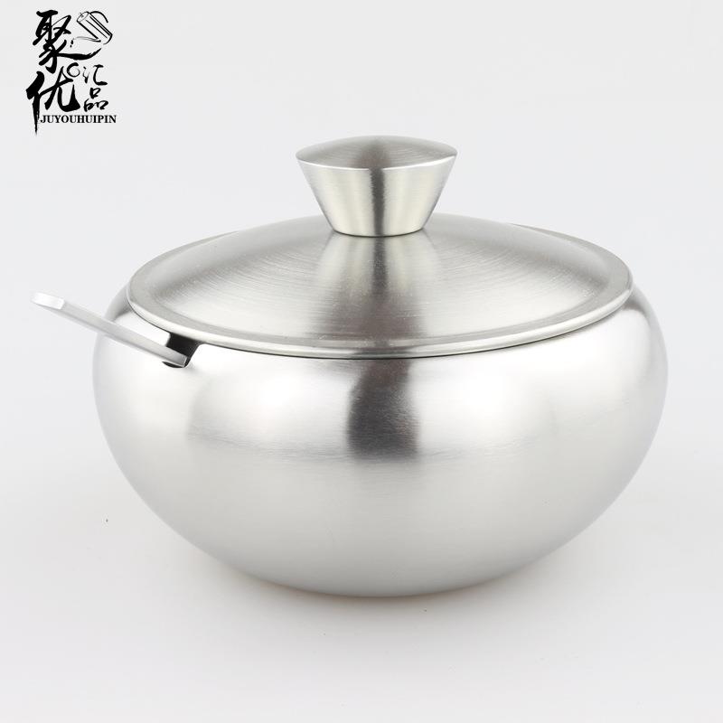 不锈钢调味缸调料罐厨房调味瓶盐罐玻璃辣椒油罐家用佐料厨具用品