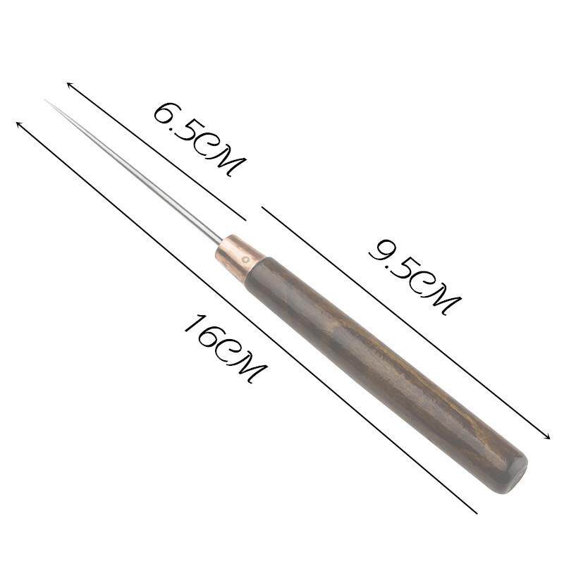 千枚通锥子di手工皮具牛皮革工具植鞣革皮雕版型图纸实木柄直锥
