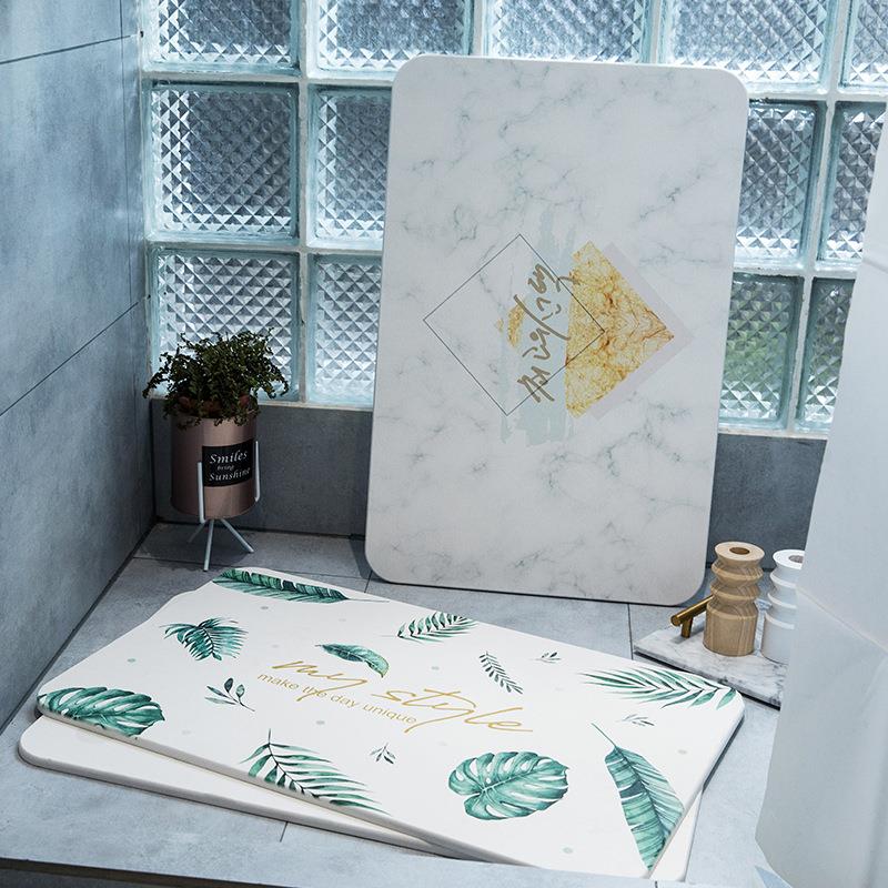 卡达曼植物叶子款硅藻土脚垫浴室吸水防滑垫垫硅藻泥土地垫