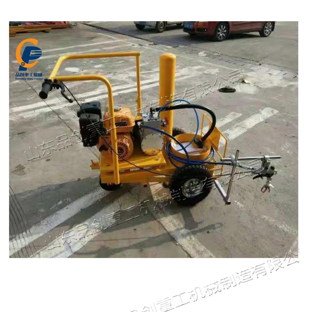 停车位双枪道路冷喷划线机 斑马线高压喷涂机 手推地标线设备