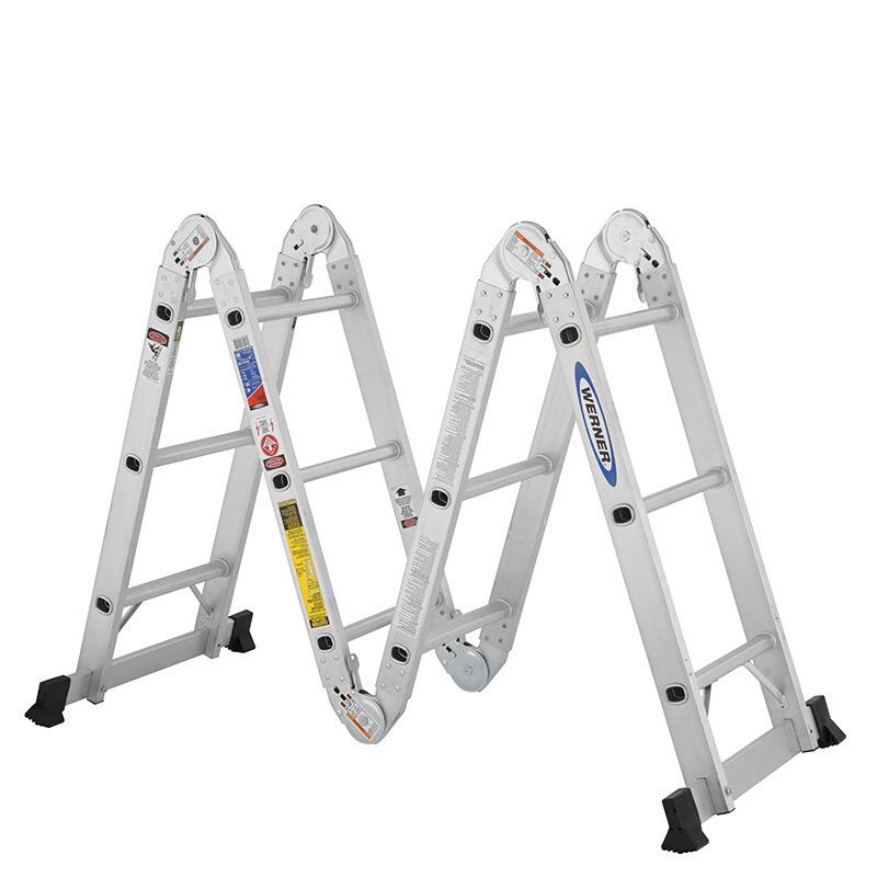 稳耐M1A-6-12库房铝合金折叠梯家用装修2米工程梯工厂用6步登高梯