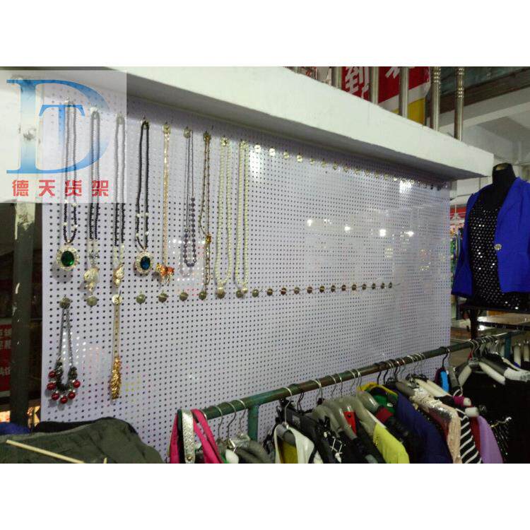 白黑色铁皮洞洞板饰品展示架孔洞钢板店面装修货架洞板超市架