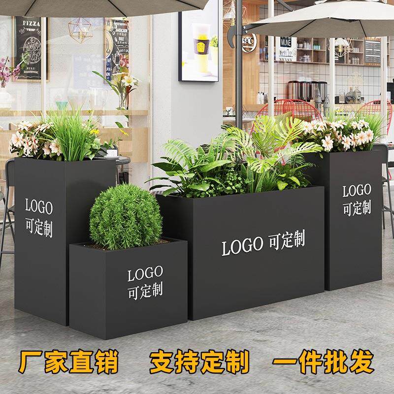 户外花箱种植箱不锈钢花盆售楼部广场公园花槽花坛街道隔断花架