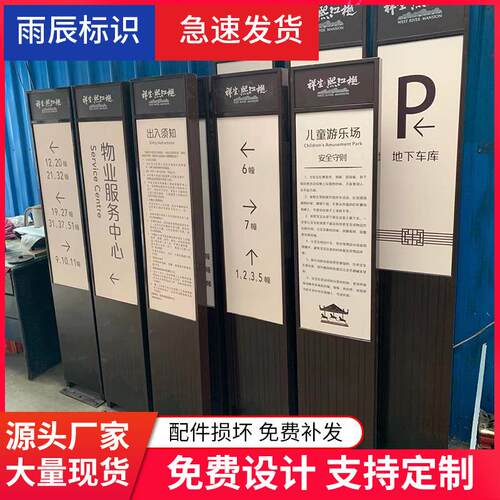精神堡垒房地产商场景区公园道路广告标识户外立式发光指引导向牌