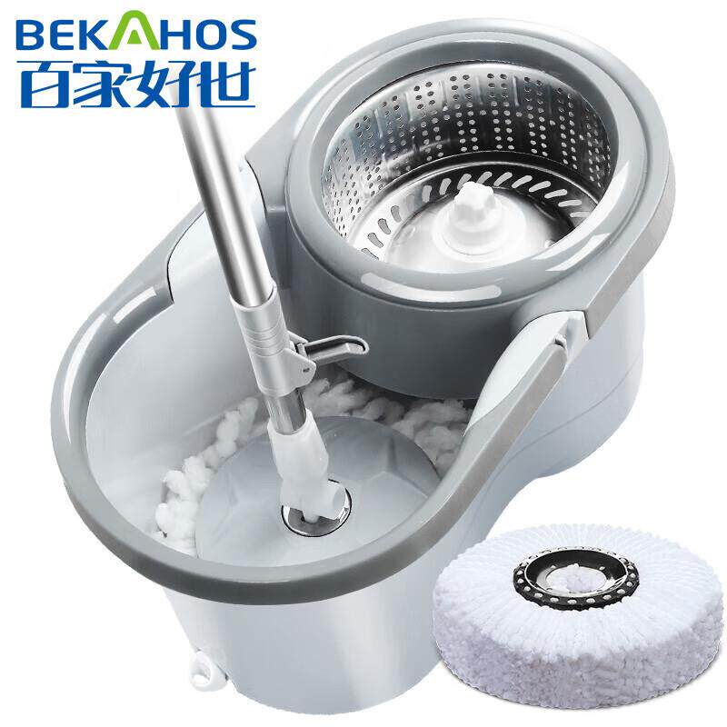 免手洗旋转拖把桶手压甩水拖洗涤漂白干湿两用家用吸水双驱动地拖