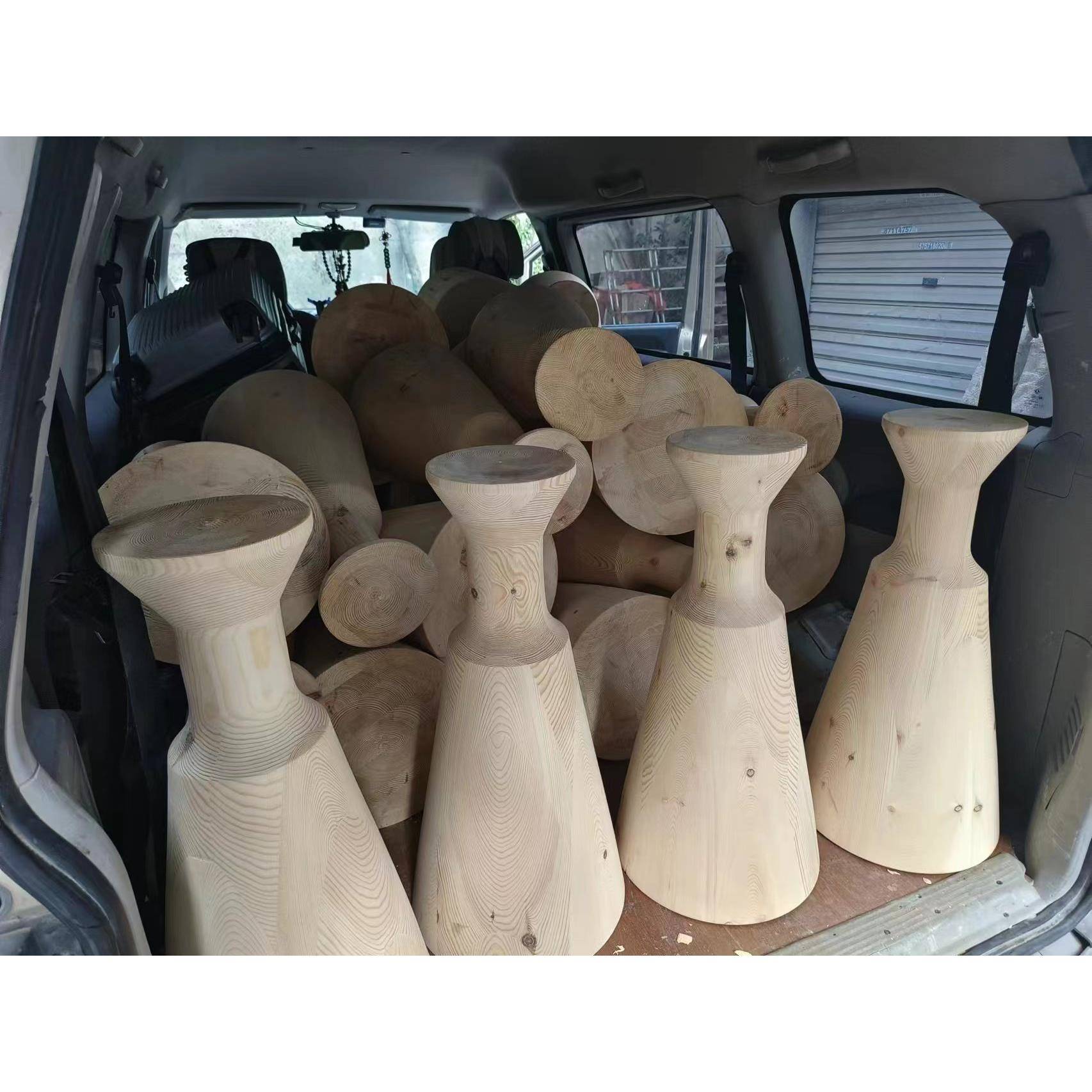 轻奢茶几实木圆锥形支撑底座锥形实木家具脚圆桌腿茶几腿锥形支架