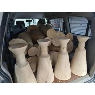 轻奢茶几实木圆锥形支撑底座锥形实木家具脚圆桌腿茶几腿锥形支架