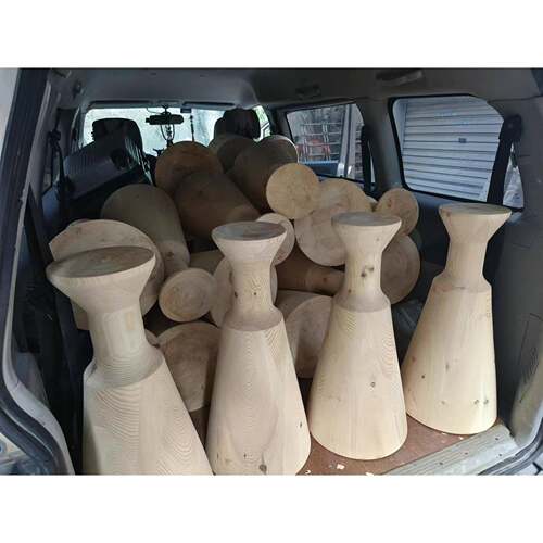 轻奢茶几实木圆锥形支撑底座锥形实木家具脚圆桌腿茶几腿锥形支架