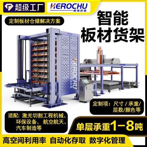 智能板材料库全自动上下料钢板镀锌板存放货架济南厂家板材货架