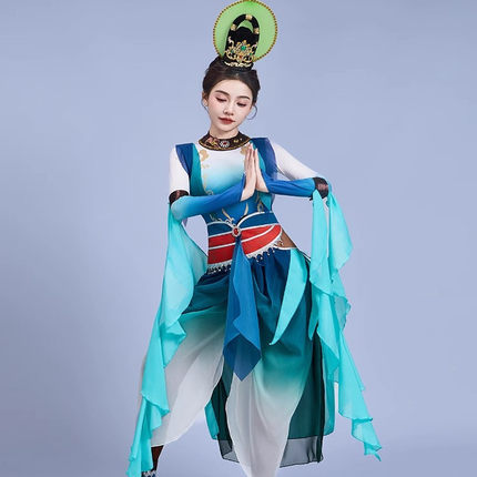 敦煌飞天舞蹈演出服女迦陵频伽古典舞艺考表演服中国风舞蹈服装