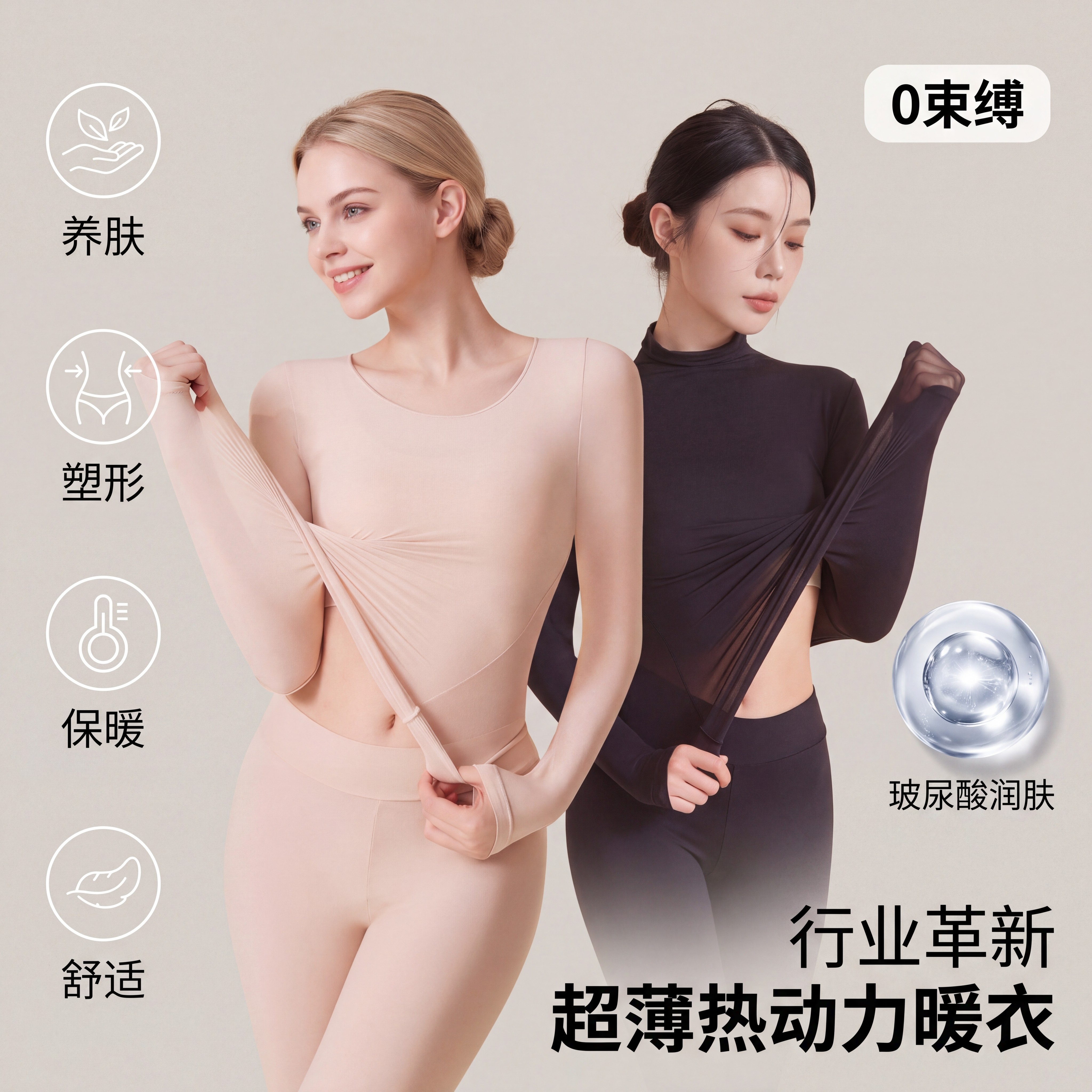 保暖内衣女士面膜美肤衣秋衣秋裤