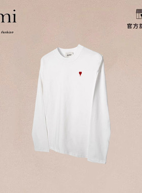 正品AMI DRAJK经典百搭纯棉300G长袖T恤男女宽松纯色情侣潮打底衫