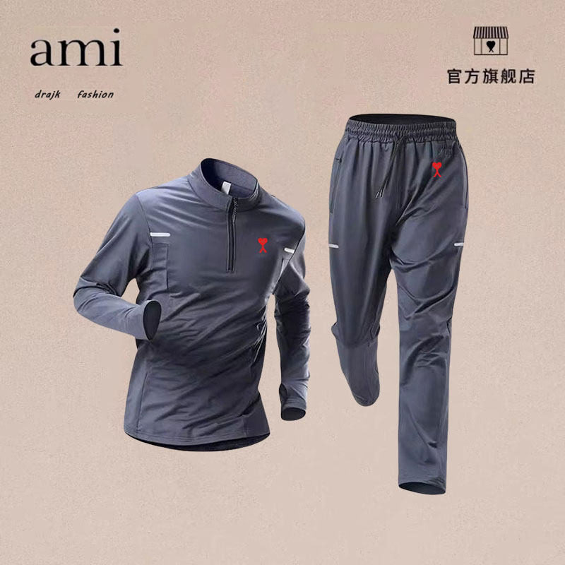 正品AM IDRAJK运动套装男士晨跑休闲户外速干跑步服骑行运动套服