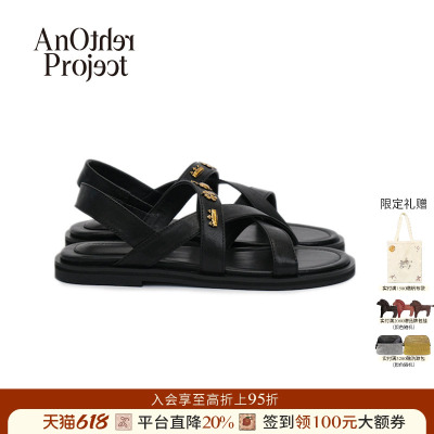 AnOtherProject金属扣平底凉鞋