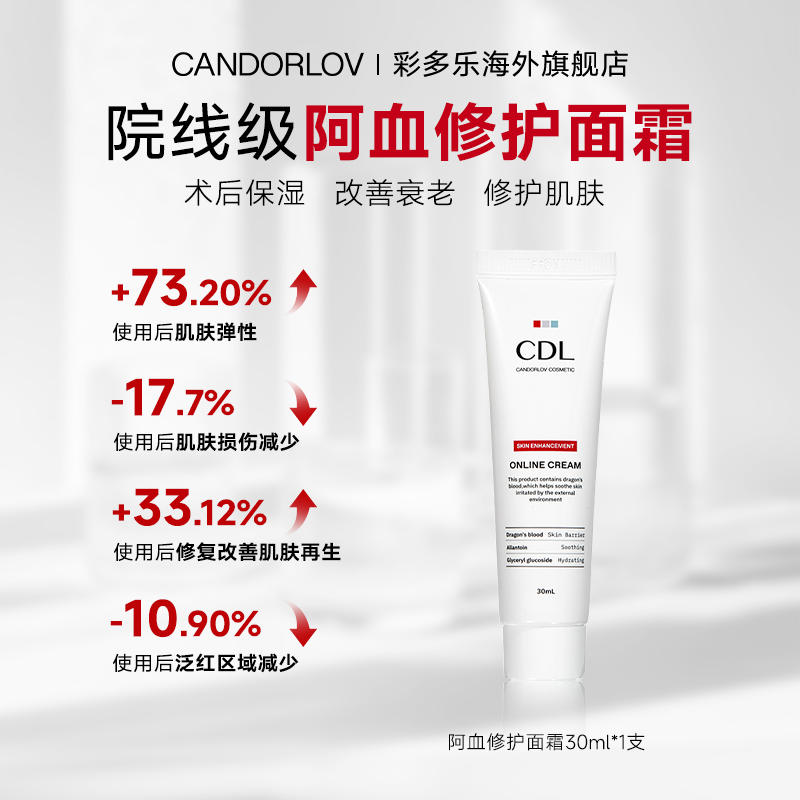 彩多乐龙血熨斗面霜术后修复补水