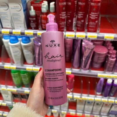 巴黎BC直邮Nuxe欧树Hair Prodigieux柔顺亮泽山茶花洗发水400ml