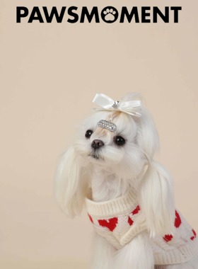 PAWSMOMENT·宠物衣服新年情人节白色爱心毛衣春季新款