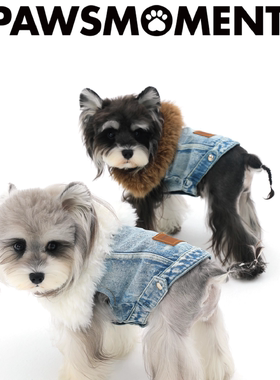 PAWSMOMENT宠物牛仔外套比熊马尔济斯小型犬宠物狗狗水洗牛仔外套