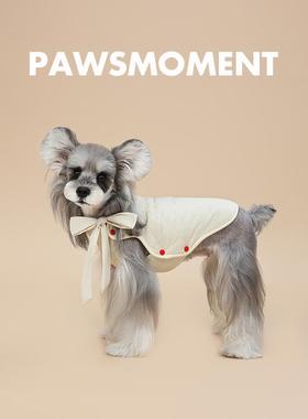 PAWSMOMENT春季棉衣宠物棉衣雪纳瑞西高地小型犬甜美风棉衣蝴蝶结