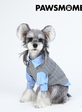PAWSMOMENT·MIU风狗狗衣服春款毛衣衬衫两件套雪纳瑞约克夏法斗