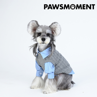 PAWSMOMENT·MIU风狗狗衣服春款毛衣衬衫两件套雪纳瑞约克夏法斗