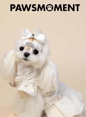 PAWSMOMENT·新年衣服白色小香风裙子马尔济斯西施约克夏春季新款