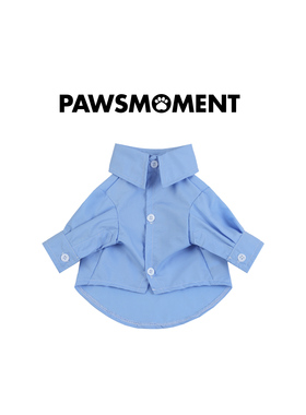 PAWSMOMENT·MIU风狗狗衬衫蓝色内搭春季新款雪纳瑞约克夏法斗