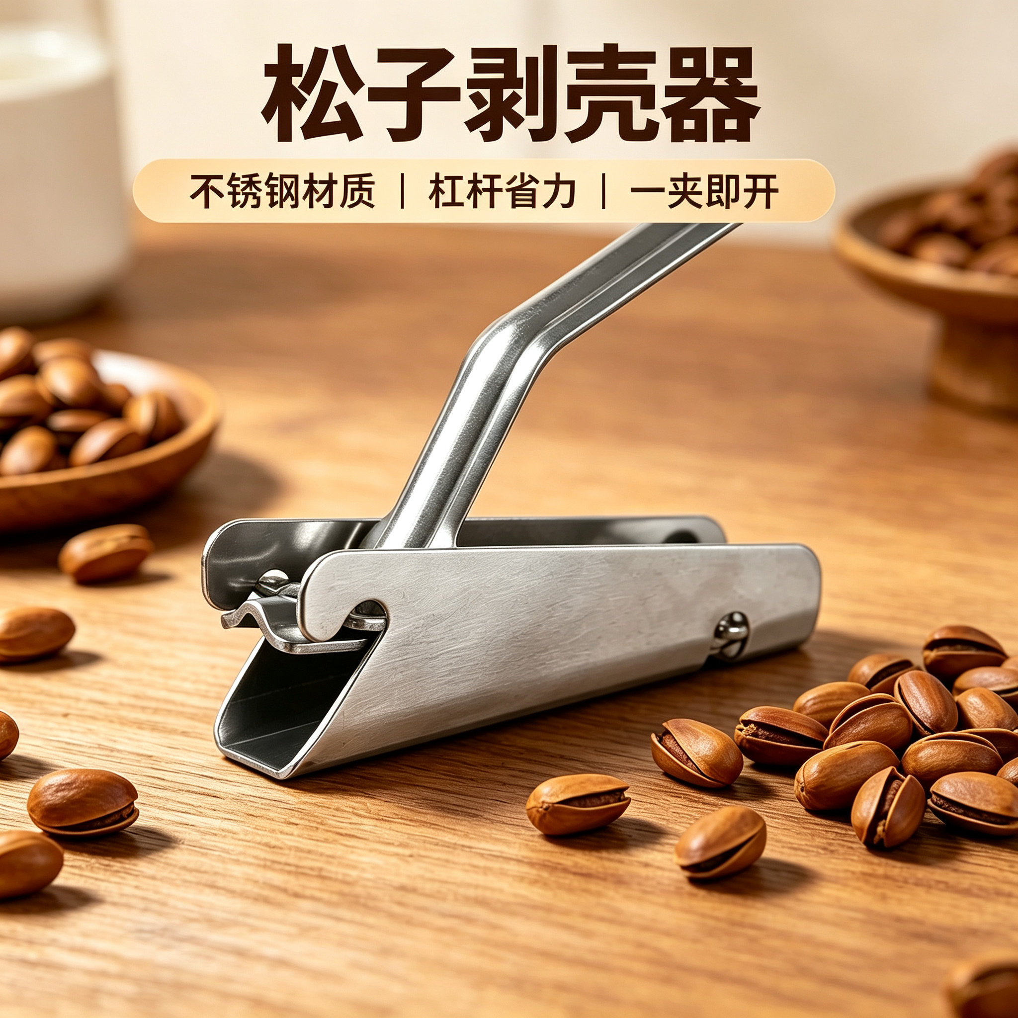 按压式松子仁剥壳器大小通用