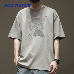 加肥加打底衫 英国FOX 胖子大码 T恤男圆领夏季 PAYNE小狐狸重磅短袖