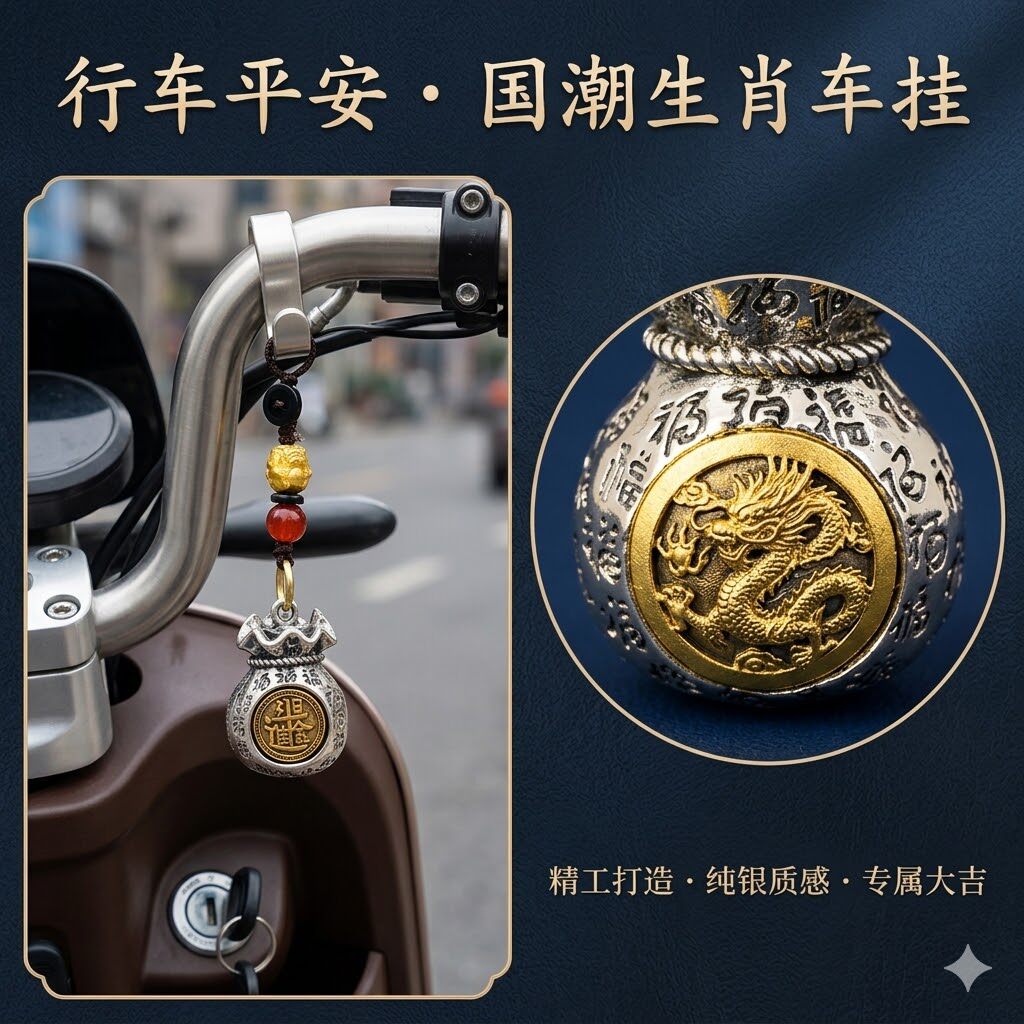 十二生肖日进斗金百福钱袋挂件｜