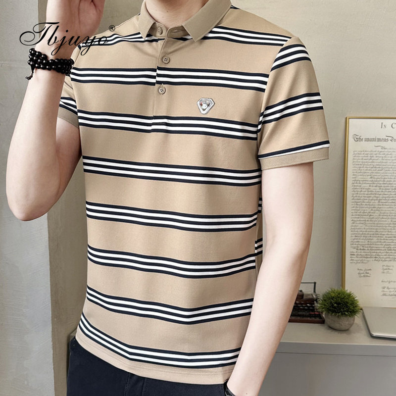 高端短袖POLO衫男士2026夏季新款潮牌时尚翻领上衣凉感冰丝棉T恤