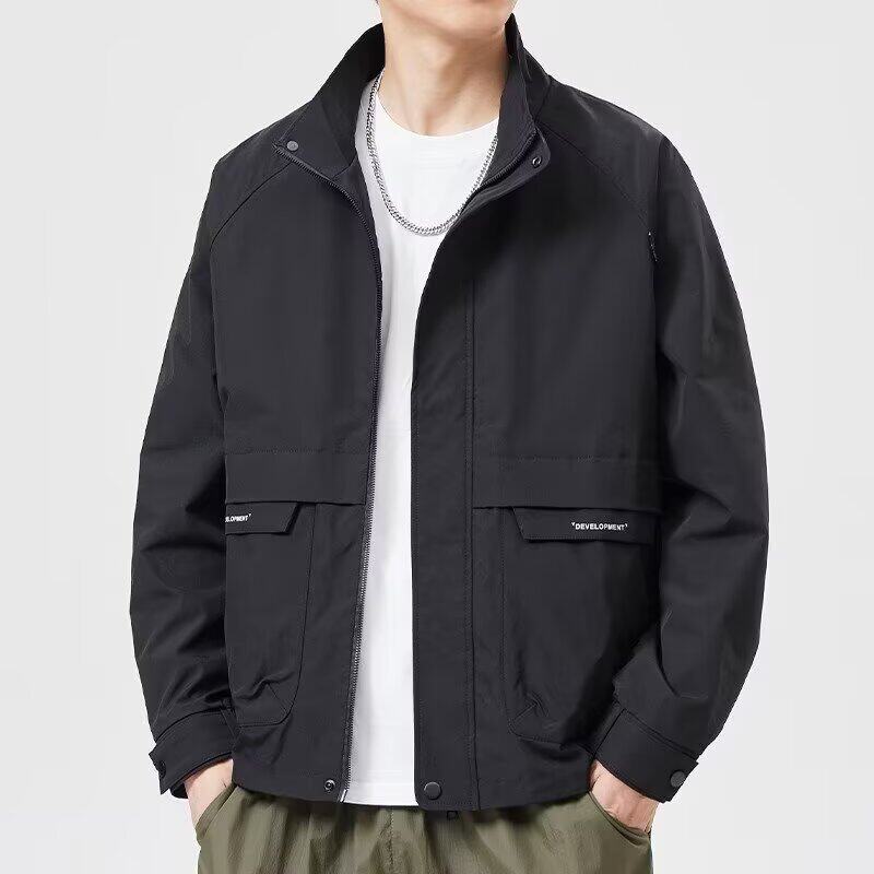 立领夹克男士春装外套2025新款潮流宽松工装上衣服春秋季男款褂子