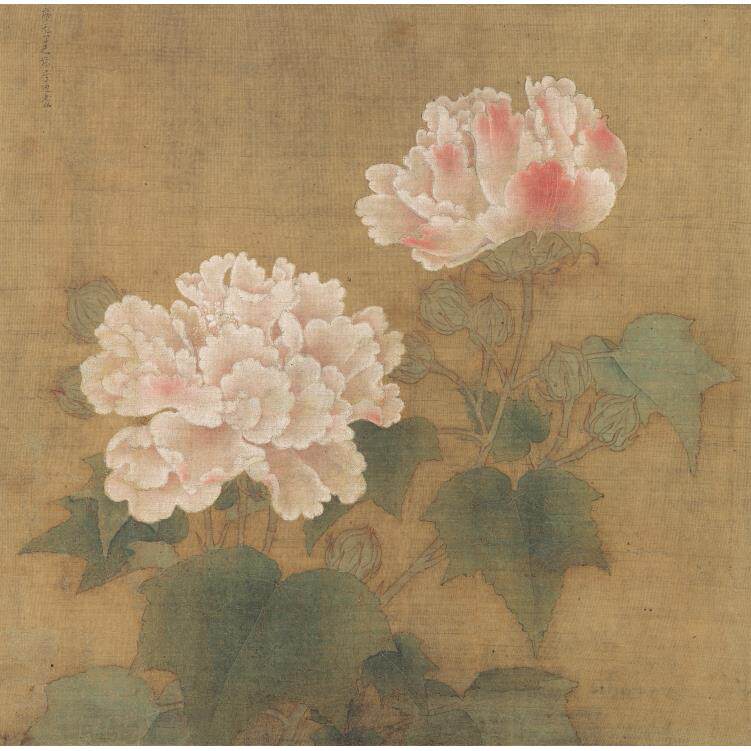 新品李迪红白芙蓉图 仿古字画高清微喷复制临摹范本