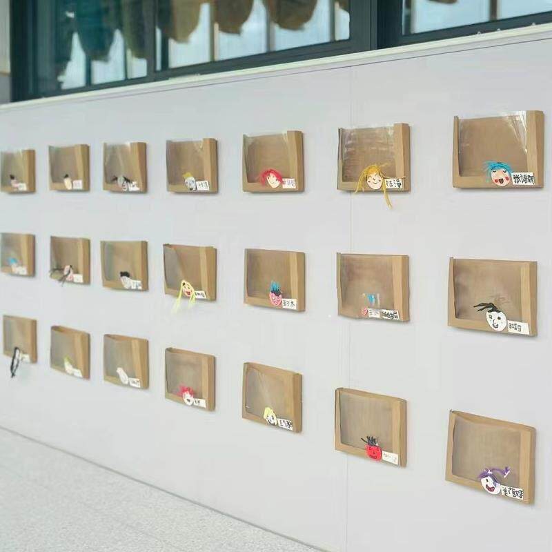 幼儿园作品牛栏皮纸收纳盒手工绘画装饰盒创意活动展板墙面墙贴材