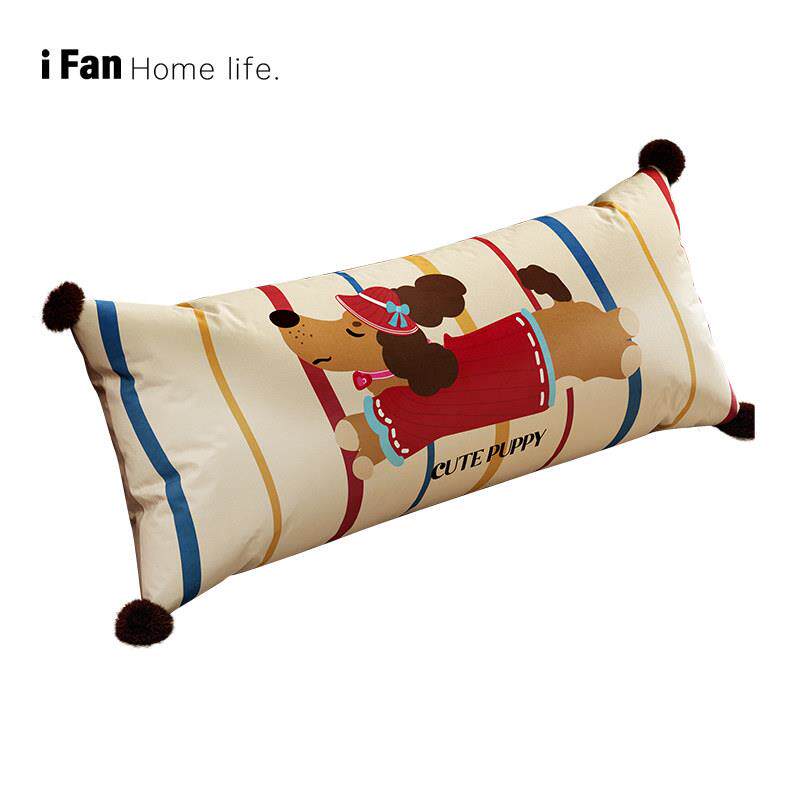小狗沙发腰枕床头复古客厅车载长条抱枕夹腿睡觉腰靠枕高级感轻奢