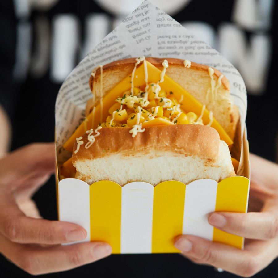 韩国网红创意餐厅咖啡店厚蛋三明治吐司包装盒打包外卖一次性餐盒