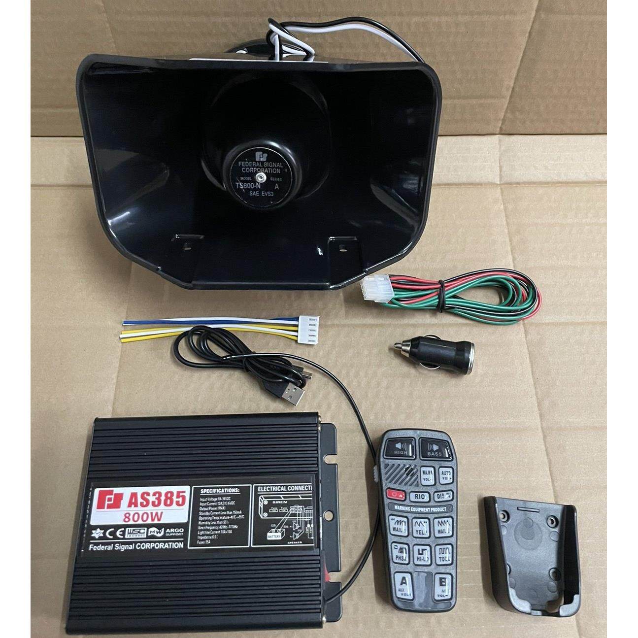 汽车12V24v400600W800W高清喊话器警报器车载警笛无线宣传多音效