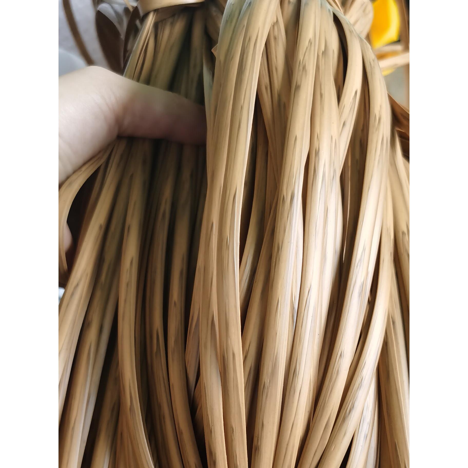 木色木纹效果pe塑料扁腾编织diy花盆花篮油瓶椅子家具藤条材料