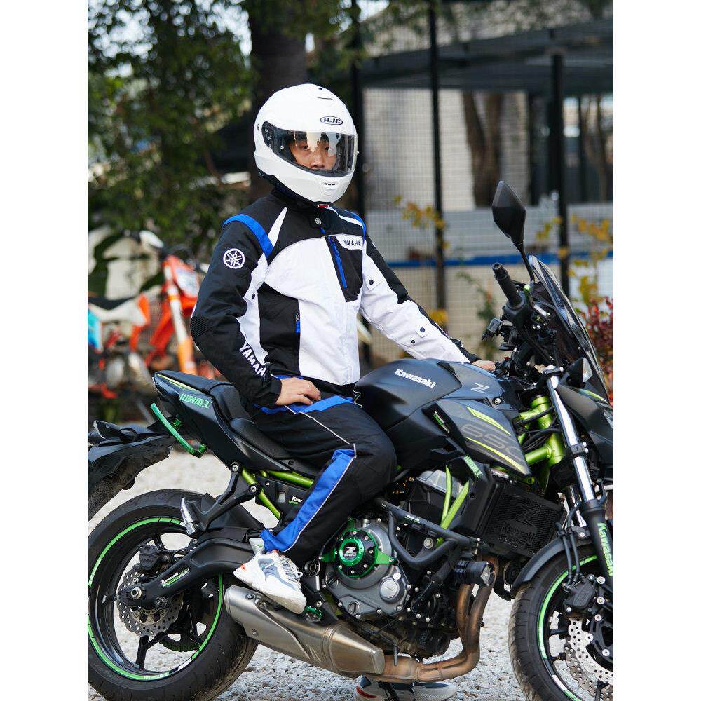 新款四季通用摩托车骑行服男女机赛车夹克骑士防水防摔衣雅马白色