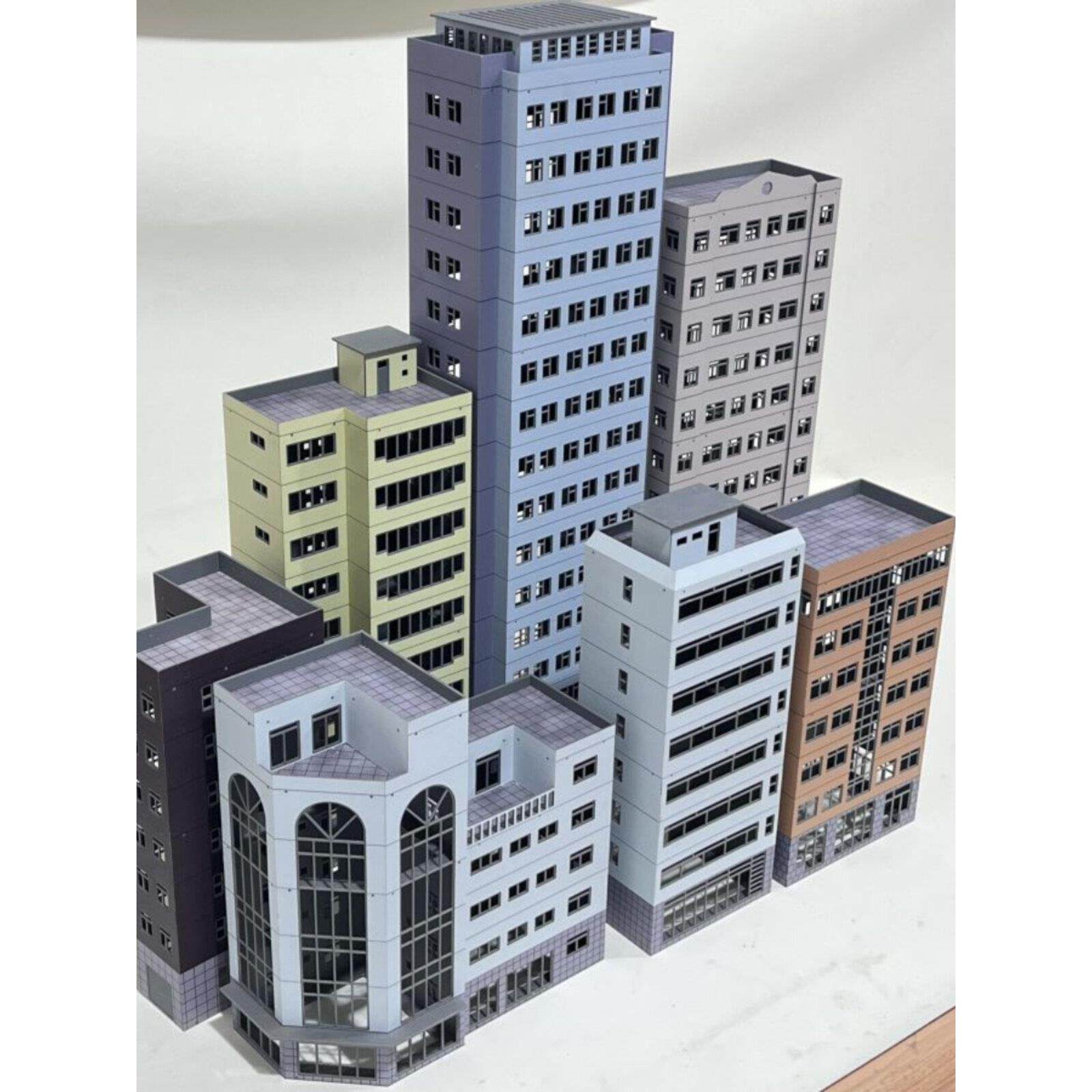 HO比例1/87城市沙盘火车场景塑料拼装建筑模型
