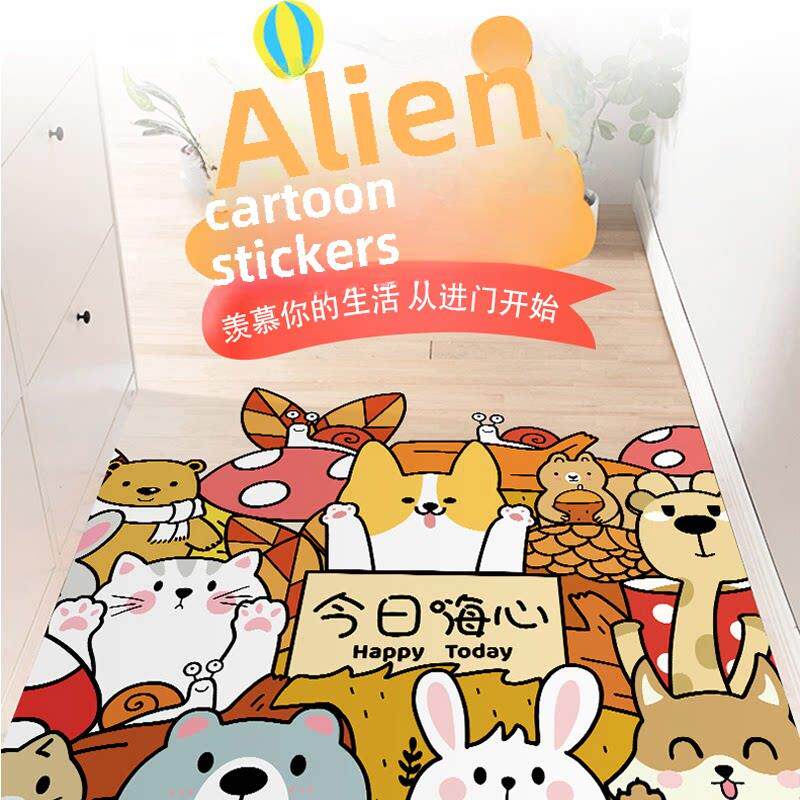地贴进门入户门口卡通地面贴家用卧室浴室防滑地板贴厨房瓷砖贴纸