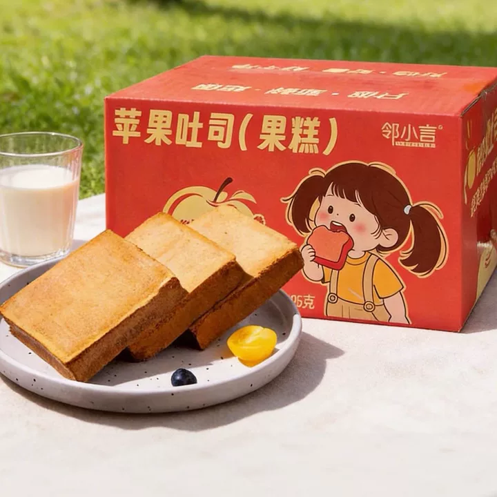 邻小言苹果吐司果糕早餐面包代餐零食点心休闲小吃顺丰205g*1箱