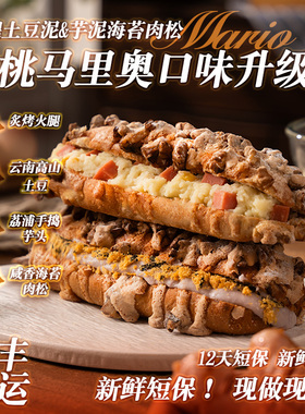 邻小言核桃马里奥面包全麦坚果欧包夹心牛奶面包速食早餐代餐点心