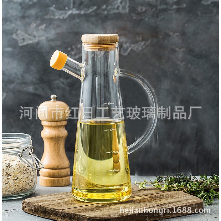 生产高硼硅耐热玻璃油壶厨房带刻度调味瓶酱油瓶醋瓶防漏控油瓶