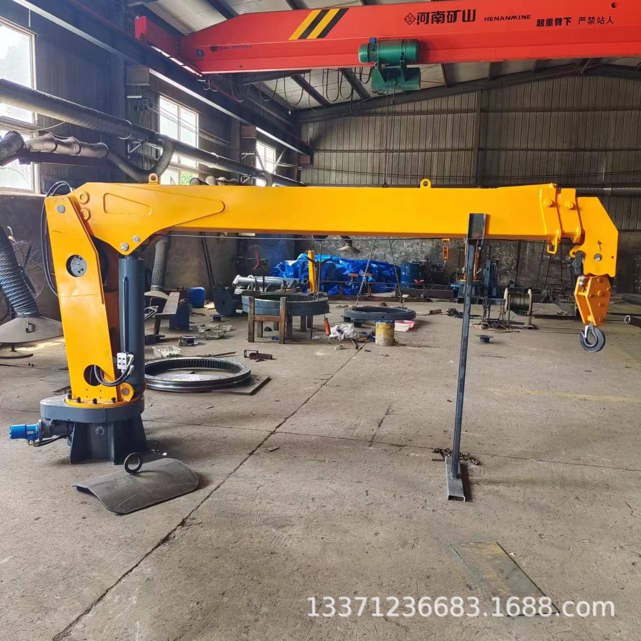 8吨固定式渔船吊全液压折臂式船用起重机伸缩臂船吊油田吊包售后