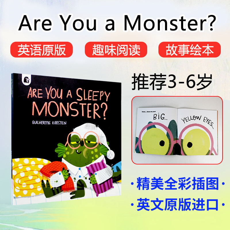 现货 你是怪兽吗/爱睡觉的怪兽2册英文原版绘本 抱抱/保护地球/ 小珍妮的麻烦/鸟儿筑巢儿童睡前亲子图画故事书Guilherme Karsten